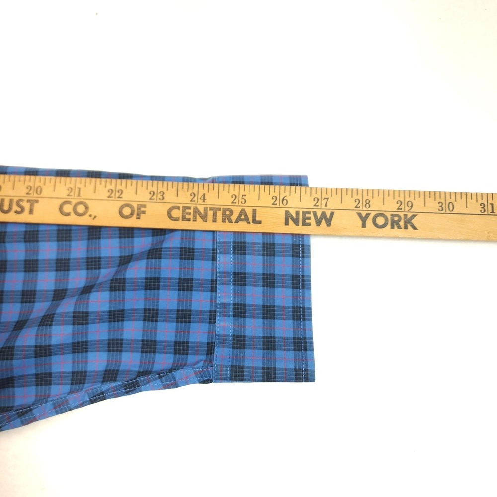 L.L.Bean Shirt Mens 2XLT Blue Plaid Long Sleeve Button Up Wrinkle Resistant - Picture 10 of 10